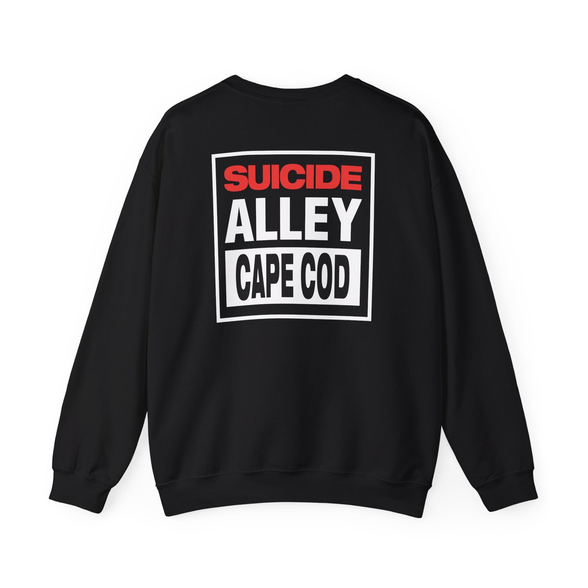 'SUICIDE CAPE COD' Bold Graphic Crewneck Sweatshirt